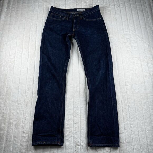 Gustin California Straight Jeans Men's 30x30 Dark Wash Raw Selvedge Denim